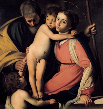 Svatá rodina s Janem Křtitelem jako chlapec, počátek 17. století. od Michelangelo Merisi Caravaggio