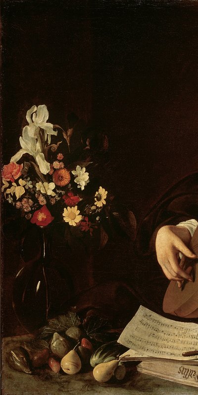 The Lute Player, c.1595 (detail 2639693) od Michelangelo Merisi Caravaggio