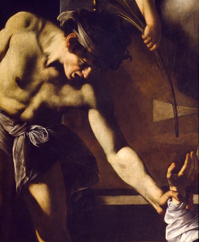 Umučení sv. Matouše, detail, 1599-1600 od Michelangelo Merisi Caravaggio