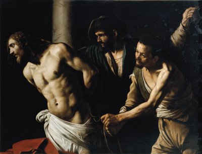 Bičování Krista aneb Bičování u sloupu (olej na plátně od Michelangelo Merisi da Caravaggio