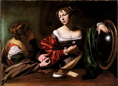 Marta a Marie Magdaléna od Michelangelo Merisi da Caravaggio