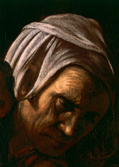 Salome přijímá hlavu svatého Jana Křtitele, detail 1607-10 (olej a tempera na plátně) od Michelangelo Merisi da Caravaggio