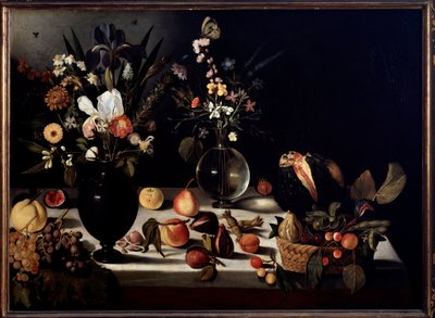 Zátiší s květinami a ovocem Malba připisovaná Caravaggio dit le Caravaggio od Michelangelo Merisi da Caravaggio