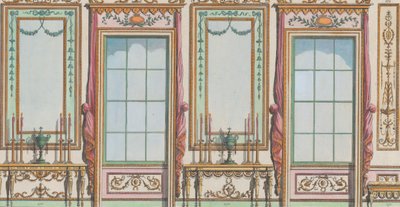 Interiér zdobená stěna s okny a průzory, č. 267-273..., 27. února 1784. od Michelangelo Pergolesi