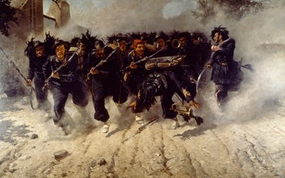 Bersaglieri Charge na Porta Pia, Michele Cammarano (1835-1920), olej na plátně, 290x472 cm od Michele Cammarano