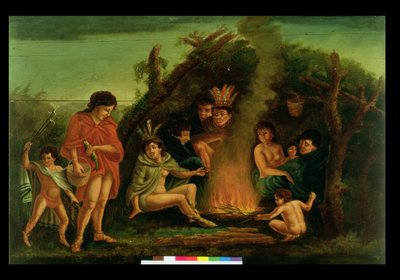 Ohnivá tabule s vyobrazením indiánského tábora od Michele Felice Corne