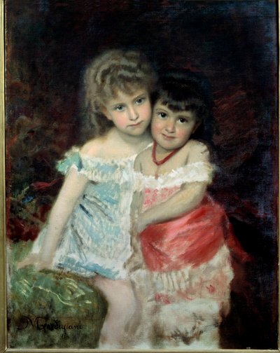 Portrét Blanche a Amelie Malba Michela Gordigianiho (1830-1909) 1877 Florencie, Muzeum moderního umění od Michele Giordigiani