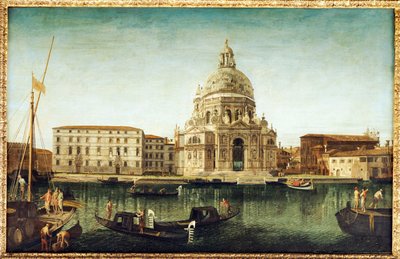 Santa Maria della Salute, Benátky, s gondolami na Canal Grande od Michele Marieschi