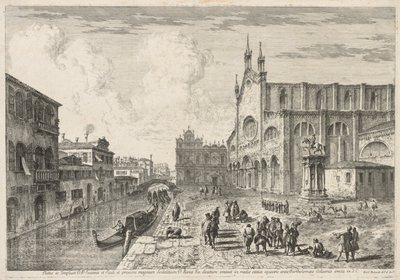 Pohledy na Benátky: Campo S. S. Giovanni e Paolo od Michele Marieschi