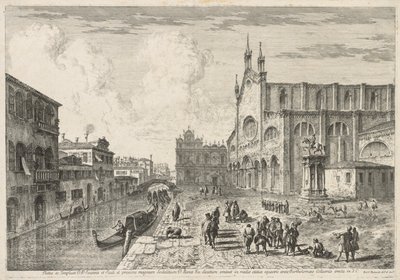 Pohledy na Benátky: Campo S. S. Giovanni e Paolo, 1741. od Michele Marieschi