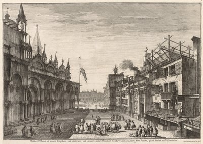Pohledy na Benátky: Piazzetta S. Basso od Michele Marieschi