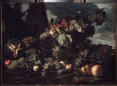 "Zátiší s hrozny" Malba Michelangela Pace da Campidoglio (1610-1670) 1650-1660 Rozměr 98x134 cm Muzeum Ermitáž, Petrohrad od Michele Pace del Campidoglio
