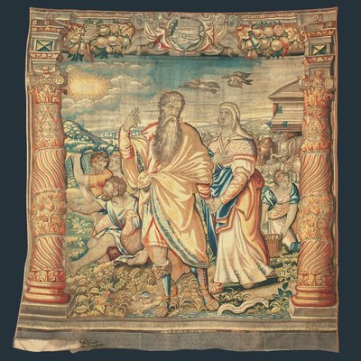 Bruselská biblická tapisérie zobrazující Sestup z archy ze série „Život Noemova“, od Pauluse van Nieuwenhove od Michiel I Coxie or Coxcie