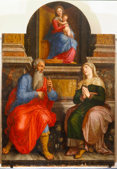 Madonna, Joachim a Anna, její rodiče od Michiel I Coxie or Coxcie