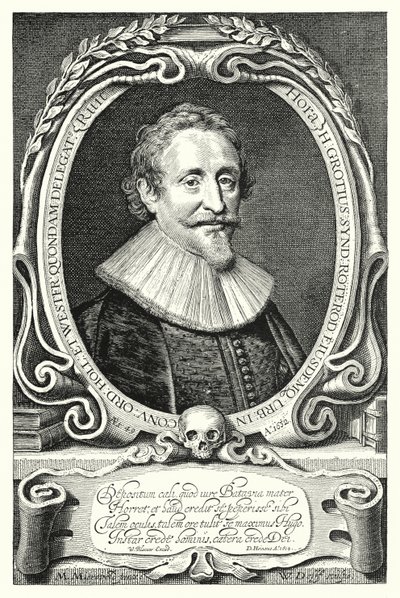 Hugo Grotius, holandský právník, teolog; filozof a autor (rytina) od Michiel Jansz. van (after) Miereveld