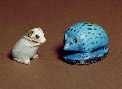 Ježek a jerboa, z Beni Hasan a Heliopolis, 12.-13. dynastie, cca 1963-1648 př.nl (fajáns) od Middle Kingdom Egyptian
