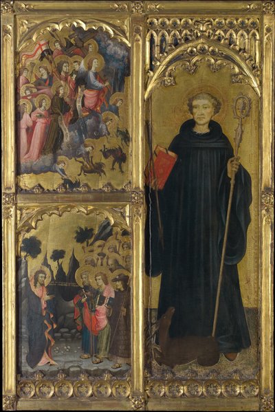 Svatý Jiljí s Kristem triumfujícím nad Satanem a posláním apoštolů, ca. 1408. od Miguel Alcaniz