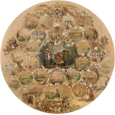 Kompozice k oslavě stříbrné svatby císaře Alexandra II., 1866 od Mihaly von Zichy