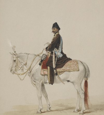 Jezdecký portrét Naser al-Din Shah Qajar 1831-1896, 1873 od Mihaly von Zichy