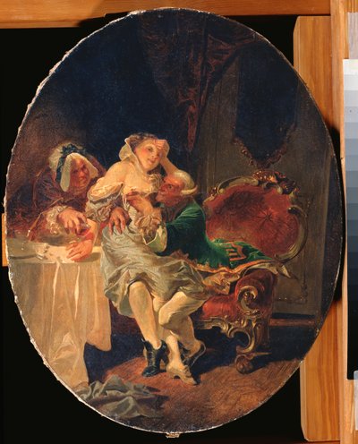 Svůdce - obraz Mihaly Zichy (1827-1906), olej na plátně od Mihaly von Zichy
