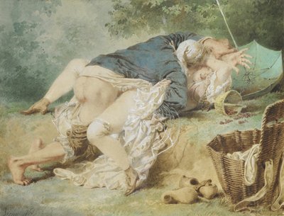 Milenci v parku, 1865 od Mihaly von Zichy