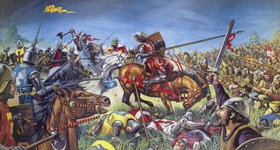 Bitva u Bannockburnu (barevná litografie) od Mike (20th century) White