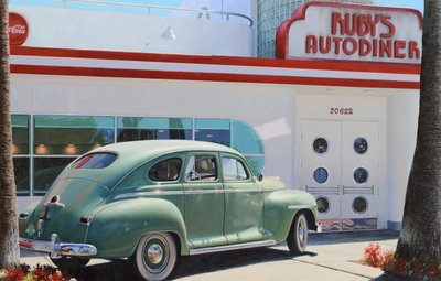 West coast diner (olej na desce) od Mike Briscoe