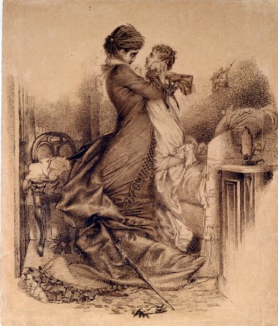 Anna Karenina avec son fils - Ilustrace k románu "Anna Karenina"" od Leona Tolstého od Mikhail Aleksandrovich Vrubel