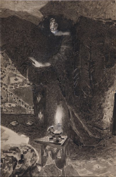 Ilustrace k básni Démon od Michaila Lermontova, 1890-1900 od Mikhail Aleksandrovich Vrubel