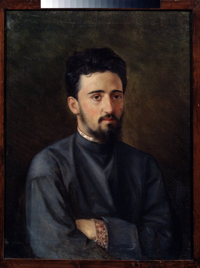 Portrét spisovatele Vsevoloda Michajloviče Garchina (1855-1888) (Portrét autora V.M. Garshina). Obraz Michaila Georgieviče Malyševa (1852-1914), olej na plátně od Mikhail Georgievich Malyshev