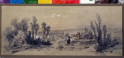 Návrh opony pro operu „Mazepa“ od Piotra Iliče Čajkovského (1840-1893) (návrh opony pro operu „Mazepa““ od P. Čajkovského). Dílo Michaila Iljiče Bocharova (1831-1895). Akvarel na papíře od Mikhail Ilyich Bocharov