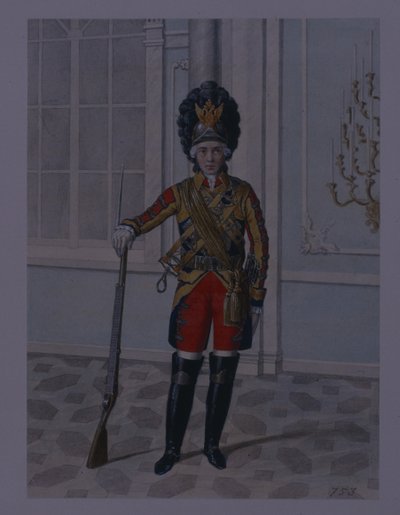 Důstojník jezdeckého pluku Life Guard v letech 1764-1796, počátek 40. let 19. století od Mikhail Ivanovich Terebenev