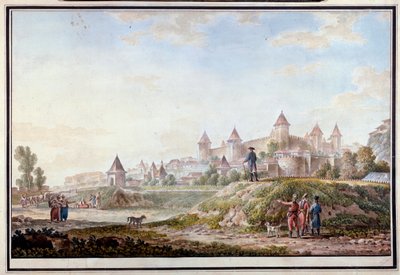 Pohled na pevnost Tighina v Bendery v Moldavsku - Akvarel na papíře od Michaila Matveeviče Ivanova (1758-1823) od Mikhail Matveevich Ivanov