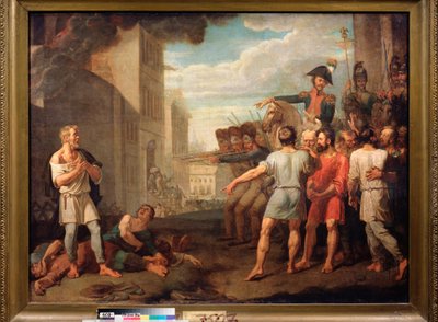 Poprava Rusů francouzskými vojáky v roce 1812 (epizoda napoleonských válek, ruské tažení) - obraz Michaila Tichonova (1789-1862), olej na plátně od Mikhail Tikhonov