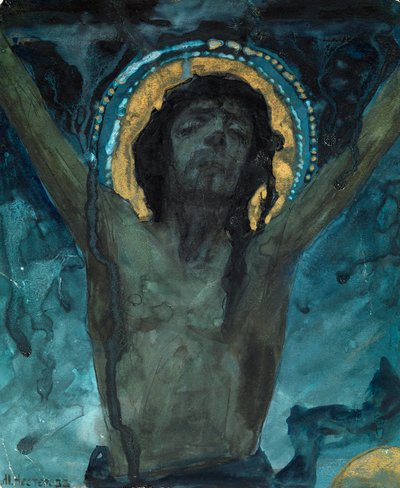 ""Kristus na kříži"" Obraz Michaila Vasiljeviče Nesterova (1862-1942) Rozměr 19x15,5 cm Soukromá sbírka od Mikhail Vasilievich Nesterov