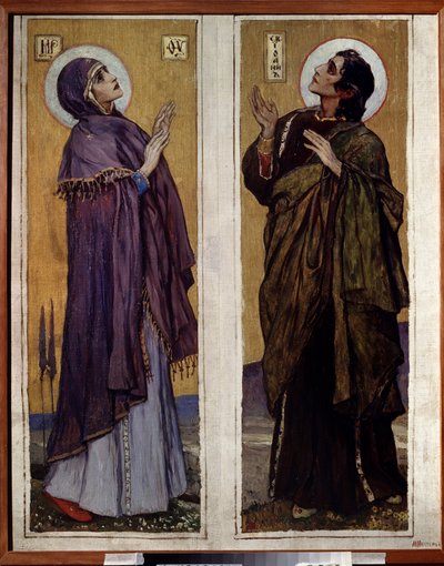 Panna a svatý Jan Křtitel (Virgin and John The Baptist). Obraz Michaila Vasiljeviče Nesterova (1862-1942), olej na plátně od Mikhail Vasilievich Nesterov