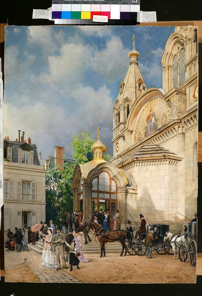Lidé opouštějící pravoslavnou církev - Umělecké dílo Michaila Jakovleviče Villieho (1838-1910) od Mikhail Yakovlevich Villie