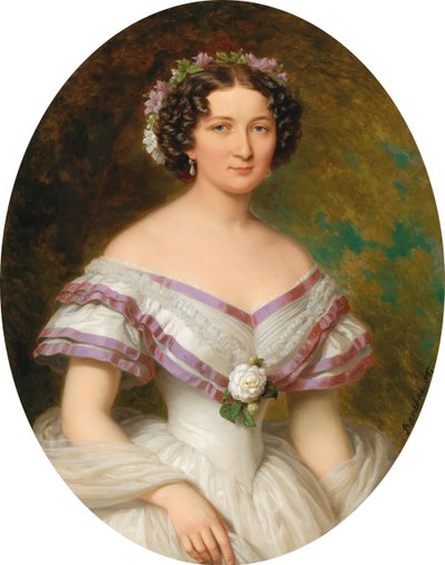 Portrét hraběnky Marie Gabrielly Josephy Anny Szápáryové 1834-1912, rozené Atzél de Borosjenö, 1857. od Miklós Barabás