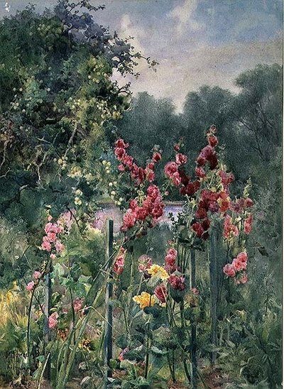 Hollyhocks od Mildred Anne Butler