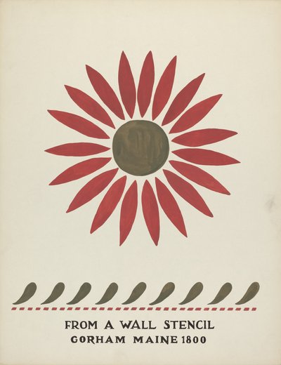 Design z Gorham, Maine 1800: z navrhovaného portfolia "Maine Wall Stencils" od Mildred E. Bent
