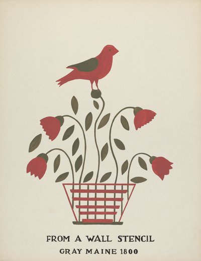 Design od Gray, Maine 1800 (č. 2): Z navrhovaného portfolia "Maine Wall Stencils" od Mildred E. Bent