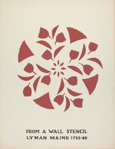 Design z Lyman, Maine 1755-1780: Z navrhovaného portfolia "Maine Wall Stencils" od Mildred E. Bent