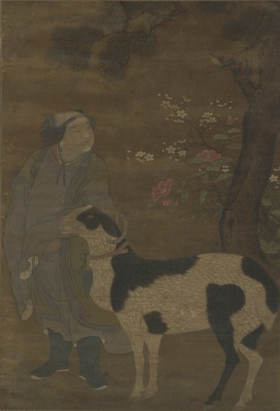 Vznešený chlapec a jeho koza od Ming Dynasty Chinese School