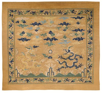 Vzácný a nádherný císařský trůnní koberec "Dragon od Ming Dynasty Chinese School