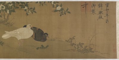 Kamélie, holubi a zpěvní ptáci od Ming Dynasty Chinese School