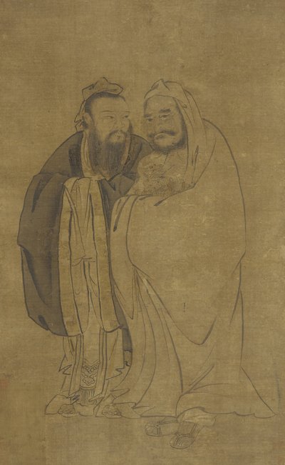 Konfucius a Buddha kolébající Qilin od Ming Dynasty Chinese School