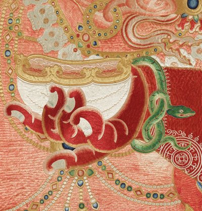 Detail císařské vyšívané hedvábné thangky od Ming Dynasty Chinese School