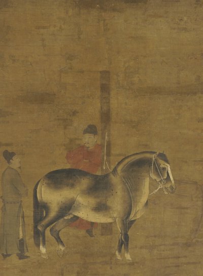Hodnocení koně od Ming Dynasty Chinese School