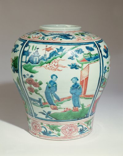 Swatow polychromovaná vejčitá nádoba, konec 16. století (keramická) od Ming Dynasty Chinese School