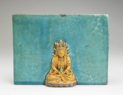 Dlaždice s postavou Buddhy Amitabha (keramika) od Ming Dynasty Chinese School